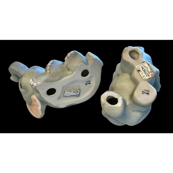 Vintage Porcelain HOMCO ELEPHANT FIGURINES #1400 Pair Baby Wild Animals - Picture 8 of 8